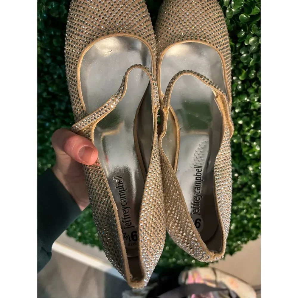 Jeffery Campbell Regal Mary Jane Pump Womens Size 9.5 Silver - Picture 3 of 9